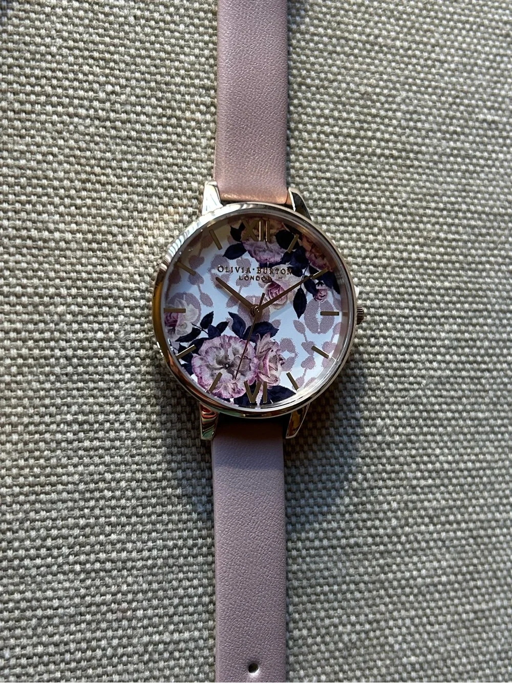 Olivia Burton Watch With 34mm Floral Face & Pink Band